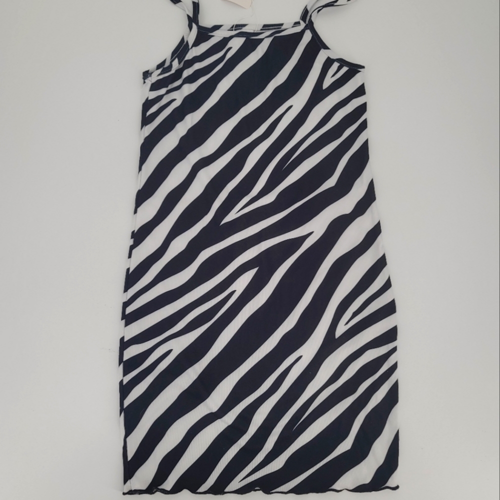 Girl 9-10 years old Zebra Ribbed Sundress